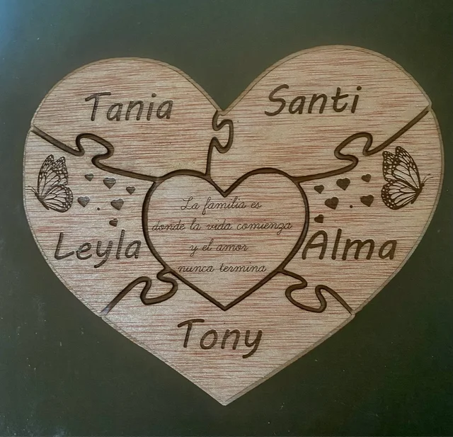 Fotografía de Corazón familiar personalizado