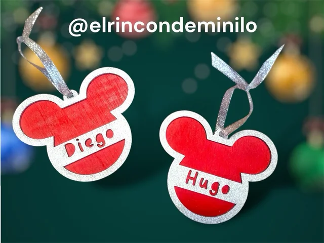 Otra vista de Bolas de Navidad personalizadas en MDF de 3 mm