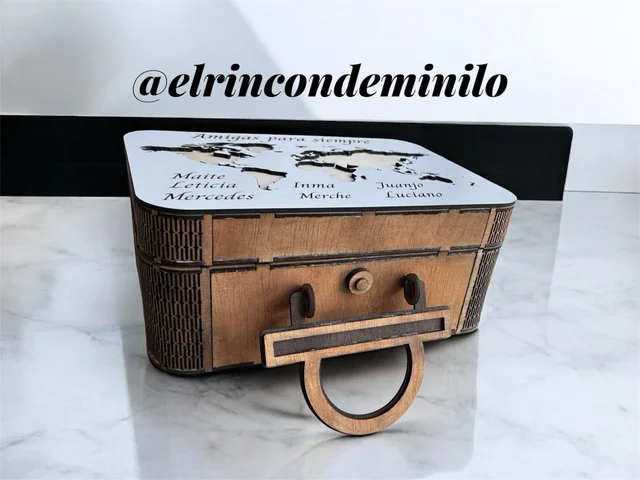 Vista 2 de Caja maleta en MDF de 3 mm