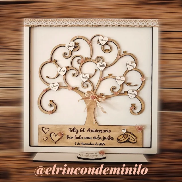 Fotografía de Árbol familiar para bodas de diamante