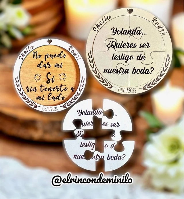 Fotografía de Puzle personalizado para testigo de boda