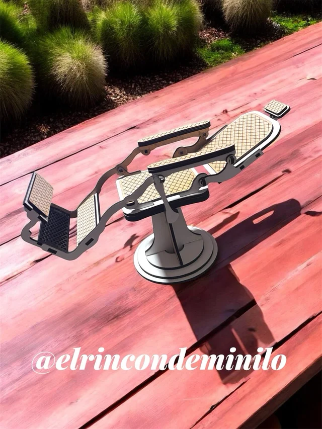 Vista 3 de Sillón de barbero en miniatura