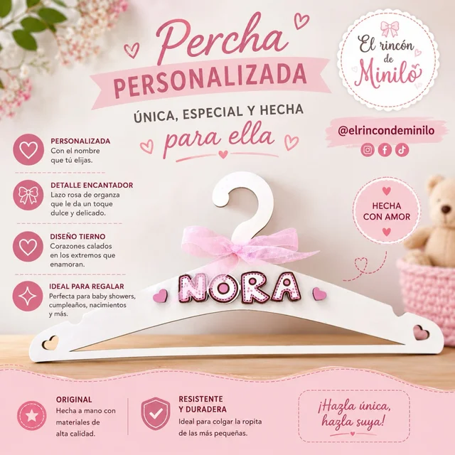 Fotografía de Percha infantil personalizada