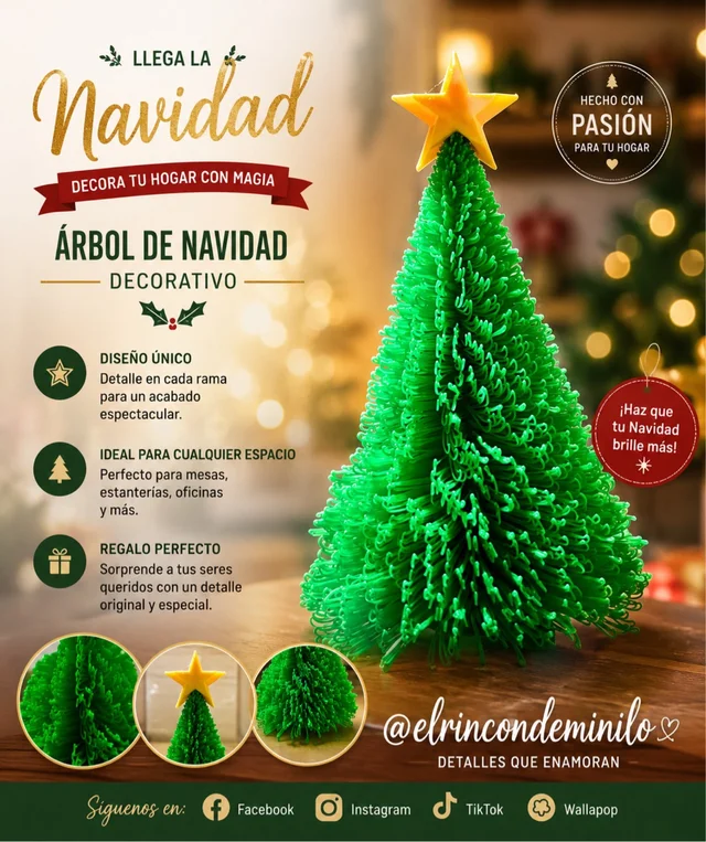 Árbol de Navidad decorativo impreso en 3D - fotografía del artículo