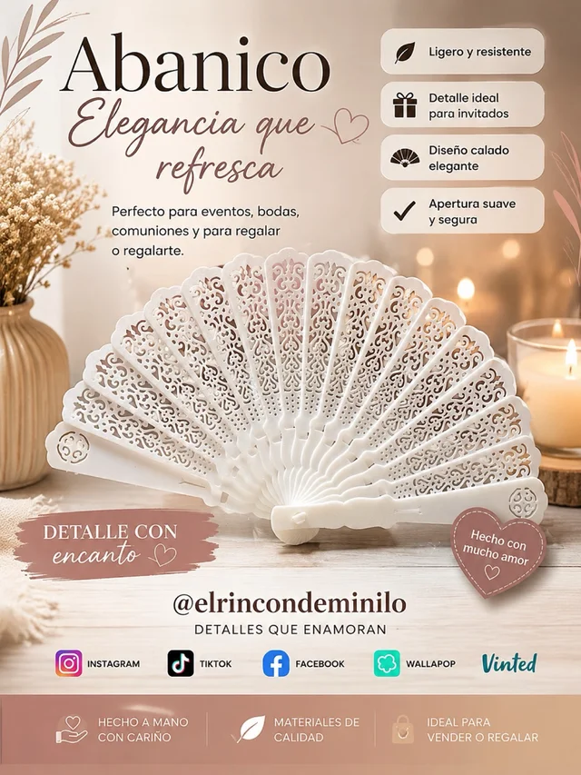 Fotografía de Abanico blanco calado