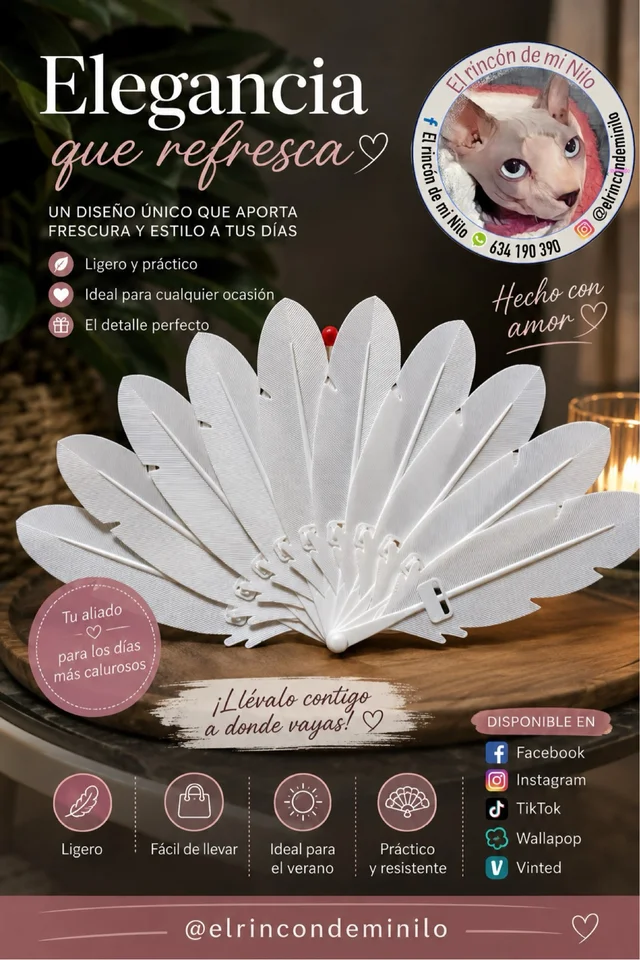 Fotografía de Abanico con diseño de plumas
